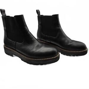 Caslon Miller Black Leather Water Resistant Chelsea Boots Women's Size 6M